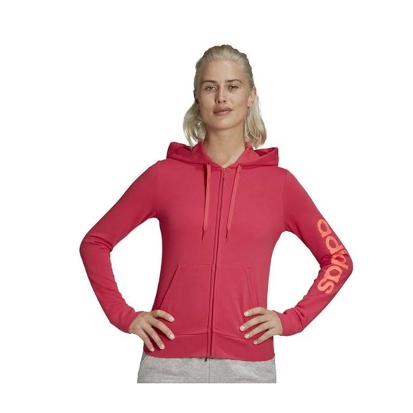 adidas Tops - NWT Adidas Women's‎ Essential Linear Hoodie, Power Pink Size Small